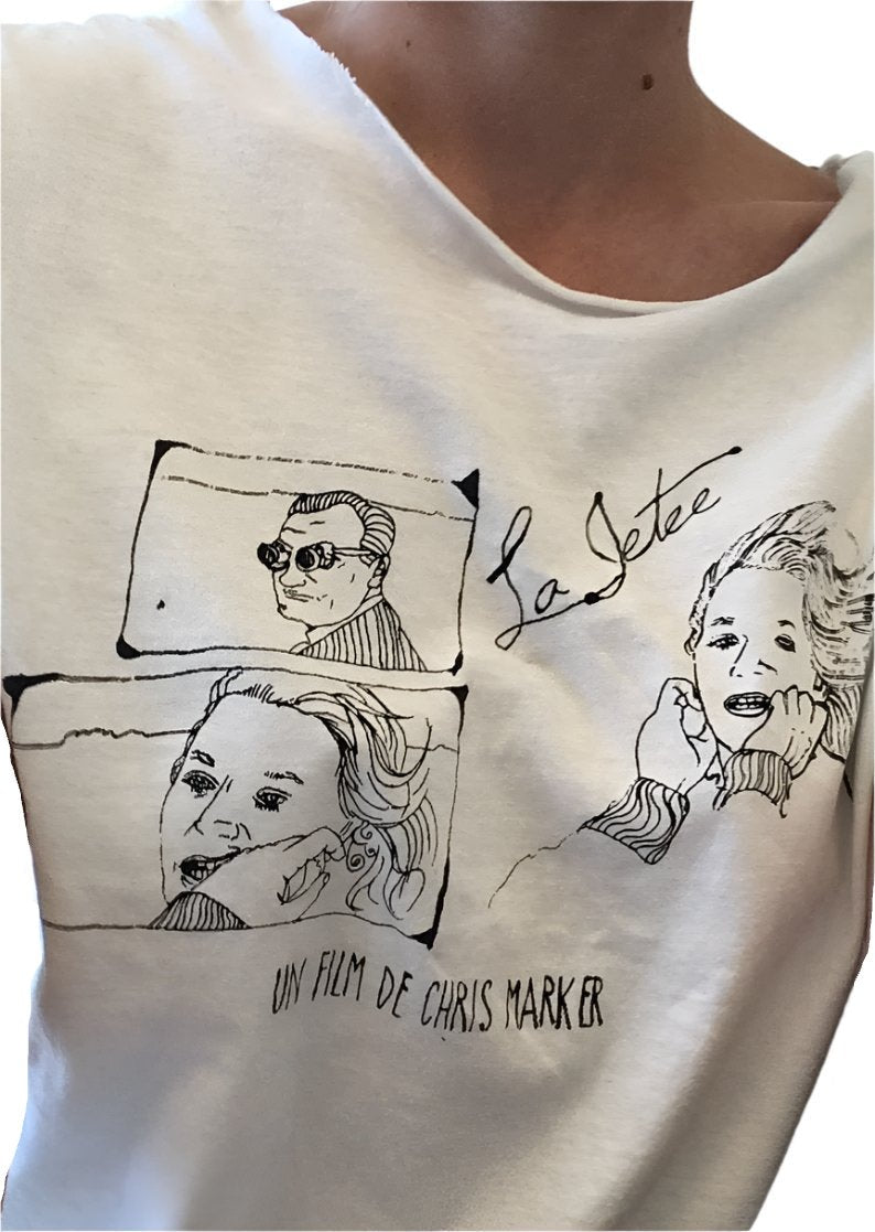 Chris Marker LA JETEE shirt by Jordan Mattos handdrawn one of a kind