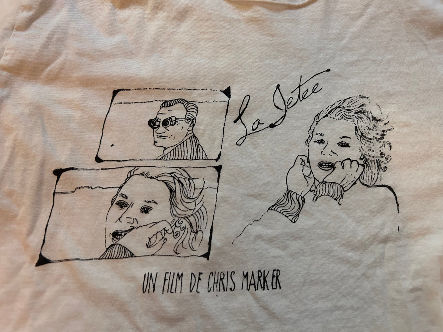 Chris Marker LA JETEE shirt by Jordan Mattos handdrawn one of a kind