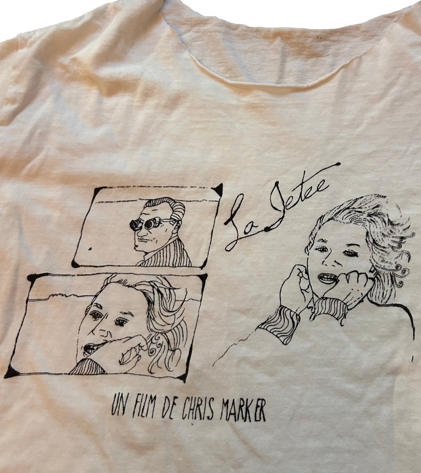Chris Marker LA JETEE shirt by Jordan Mattos handdrawn one of a kind