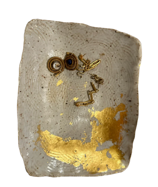 La Jetee Vertigo jewelry bowl by DM - 24 carat handpainted gold leaf