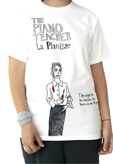 LA PIANISTE handpainted one of a kind Jordan Mattos shirt
