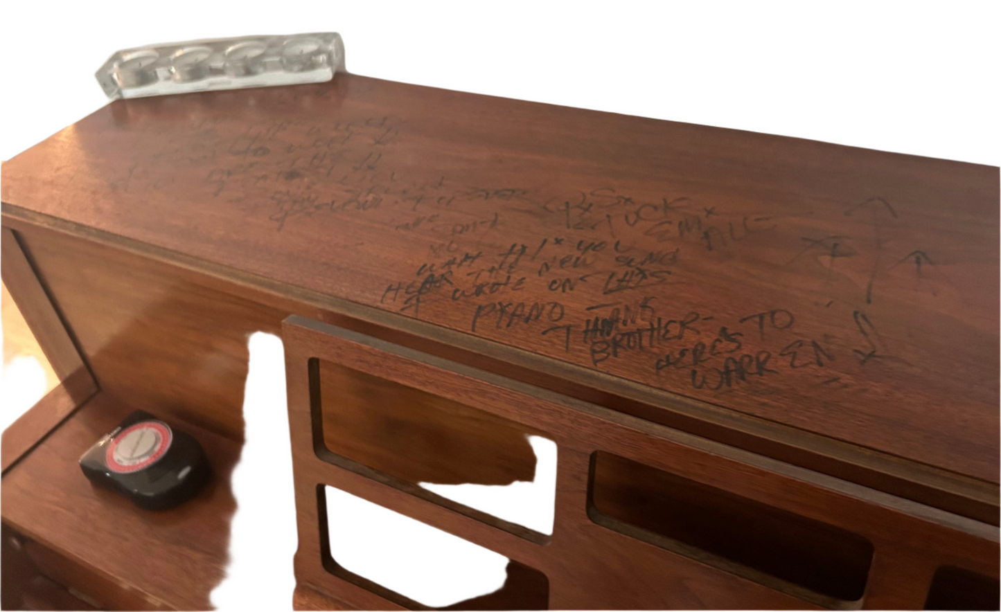 Warren Zevon's former Steinway and Sons piano signed by him and a music exec I can't remember