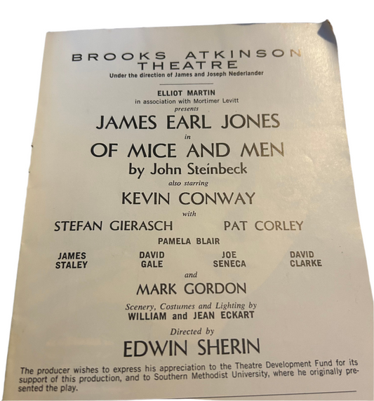 OF MICE AND MEN Original PLAYBILL with JAMES EARL JONES 1974 Broadway
